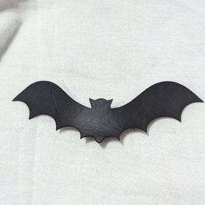 Flying Bat Laser etched Leather Hair Barrette NWT